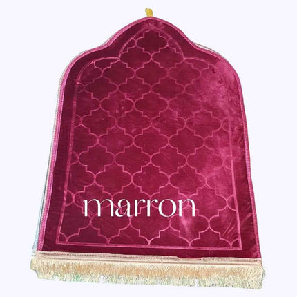 Premium Quality Mihrab Design Non Slip Prayer Mats- Padded Velvet - (80×120cm)- Mixed Colour