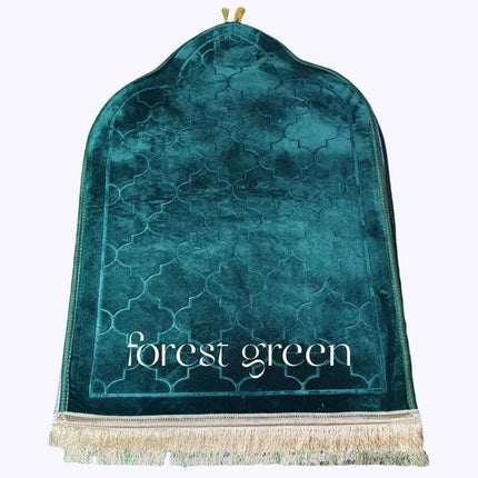 Premium Quality Mihrab Design Non Slip Prayer Mats- Padded Velvet - (80×120cm)- Mixed Colour