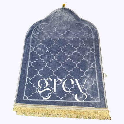 Premium Quality Mihrab Design Non Slip Prayer Mats- Padded Velvet - (80×120cm)- Mixed Colour