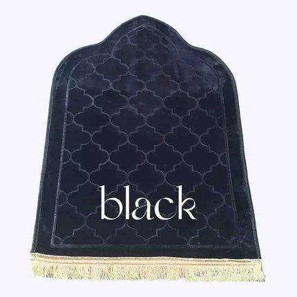 Premium Quality Mihrab Design Non Slip Prayer Mats- Padded Velvet - (80×120cm)- Mixed Colour