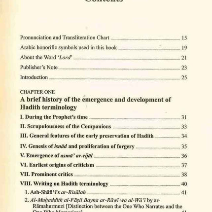 Hadith Terminology and Classification: A Handbook