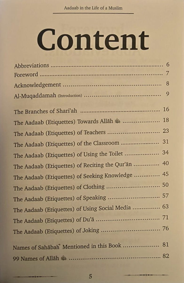 Aadaab in the LIfe of a Muslim (PB) - Al-Huda Global Limited