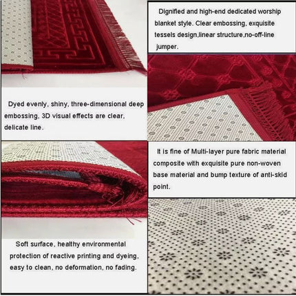 Premium Quality Extra Large Padded Velvet Prayer Mats (Non-Slip)- (80x120cm)