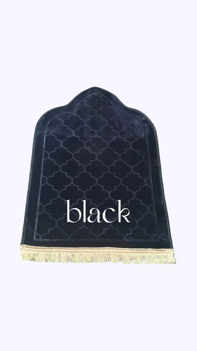Premium Quality Mihrab Design Non Slip Prayer Mats- Padded Velvet - (80×120cm)- Mixed Colour