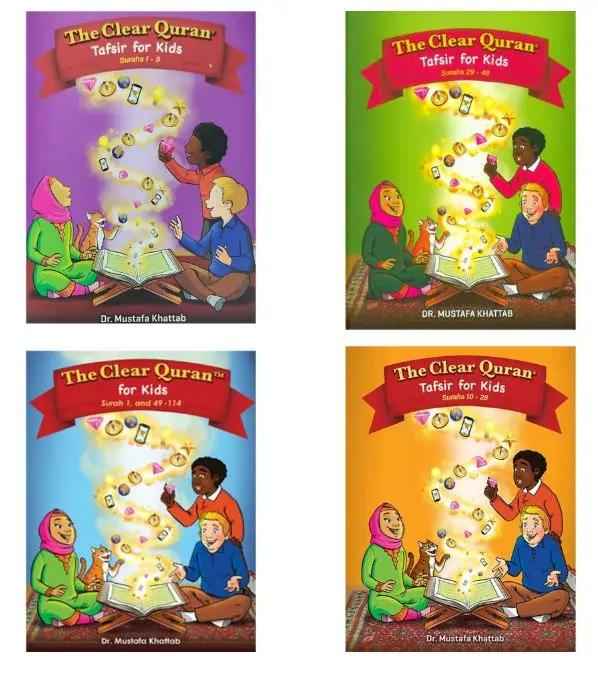 The Clear Quran Tafsir for Kids Surahs with Arabic Text  (1-9, 10-28,29-48, 49-114 ) Hardcover Bundle