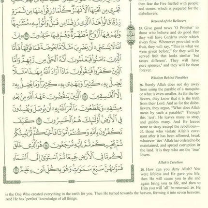 The Clear Quran with Arabic Text- Hifz Edition Leather Cover- 15 lines Uthmani Script