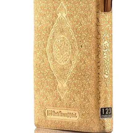 Colour Coded Tajweed Quran in Golden Zip Cover- (Ref. 123CC) - Al-Huda Global Limited
