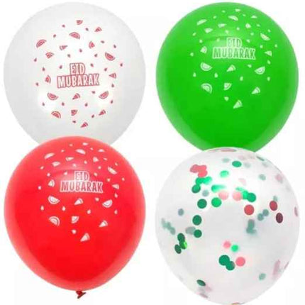 Eid Mubarak Watermelon Decoration Latex Balloons