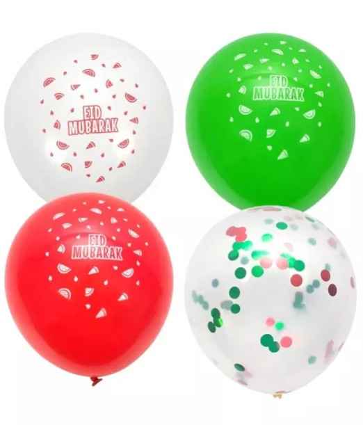 Eid Mubarak Watermelon Decoration Latex Balloons