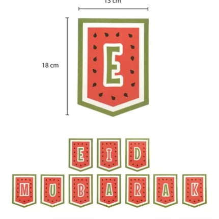 Eid Mubarak Bunting-Watermelon Themed Decoration