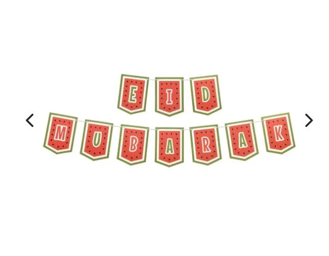 Eid Mubarak Bunting-Watermelon Themed Decoration