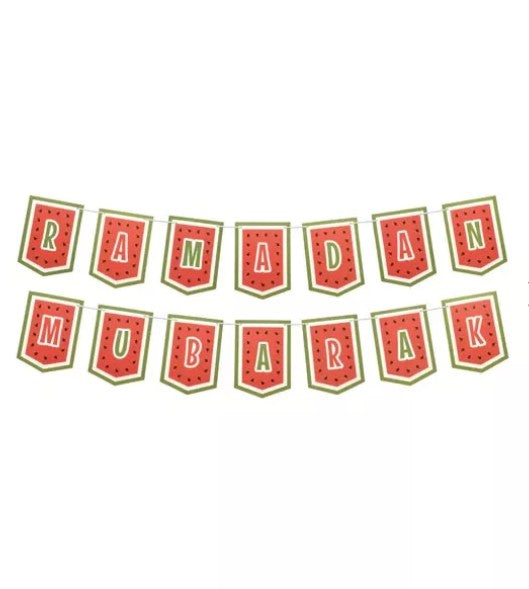 Ramadan Mubarak Bunting-Watermelon Themed Decoration
