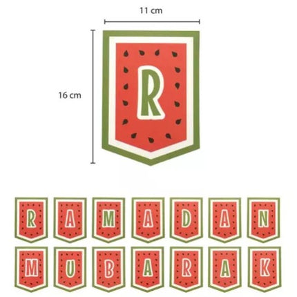 Ramadan Mubarak Bunting-Watermelon Themed Decoration