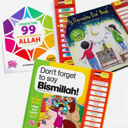 3 Sound Books Set (Ramadan Dua- 99 Names of Allah- Say Bismillah)
