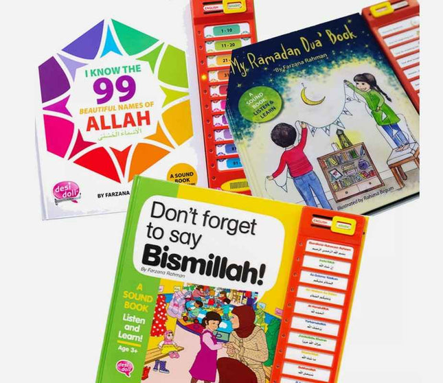 3 Sound Books Set (Ramadan Dua- 99 Names of Allah- Say Bismillah)