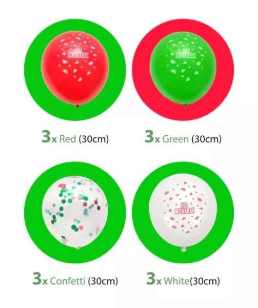 Eid Mubarak Watermelon Decoration Latex Balloons
