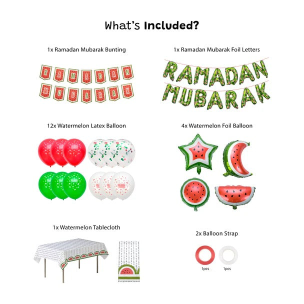 Ramadan Mubarak Palestine Themed Decoration Gift Set - 5 Items- Green