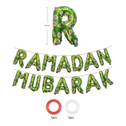 Ramadan Mubarak Palestine Themed Decoration Gift Set - 5 Items- Green