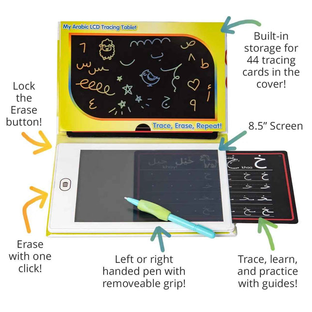 My Arabic LCD Tracing Tablet- Arabic Writing Learning Device for Children (4+ Ages)