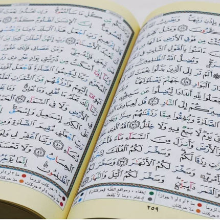 Tajweed Quran Coded Quran in Arabic HAFS Flexible Softcover- Medium (14x 20cm)