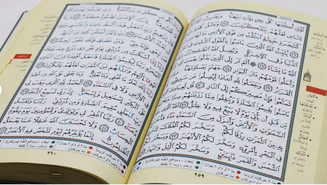 Tajweed Quran Coded Quran in Arabic HAFS Flexible Softcover- Medium (14x 20cm)