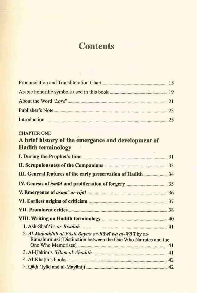 Hadith Terminology and Classification: A Handbook