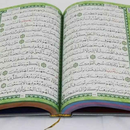 Rainbow Quran- Stunning Coloured- Leathery Effect Cover (24x17cm)