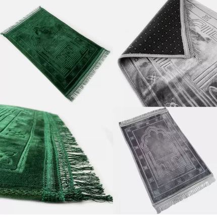 Premium Quality Extra Large Padded Velvet Prayer Mats (Non-Slip)- (80x120cm)