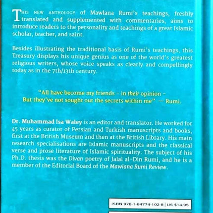 NEW: A Treasury of Rumi’s Wisdom – Muhammad Isa Waley & Jalal al-Din Rumi