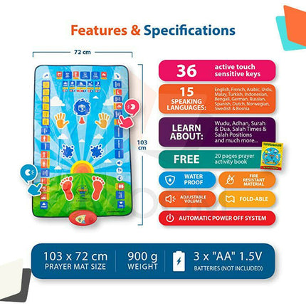 Interactive Kids Prayer Mat- Popular Salah Learning Smart Mat for Children (Ages 2-6)