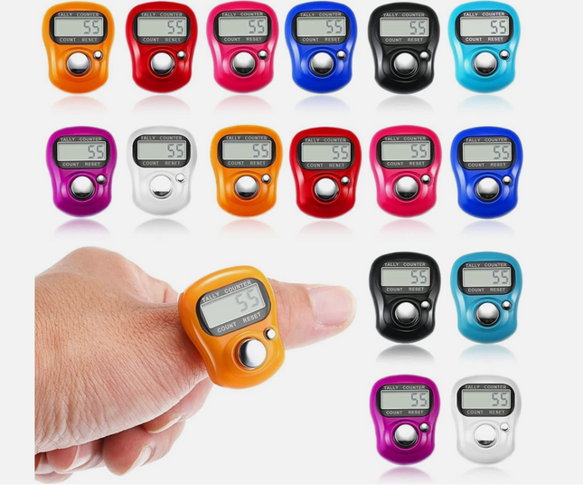 Electronic Digital Tasbeeh- Tasbih Counter Finger Ring-Tasbih Tally Counter - Timer Beads for Muslim's Prayer